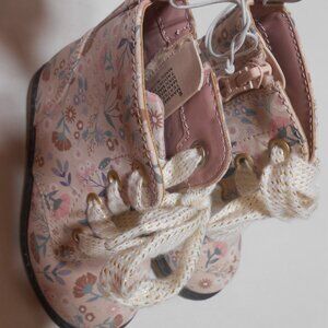 NEW TODDLER GIRLS CAT & JACK GIOVANNA PINK FLORAL COMBAT ANKLE BOOTS SIZE 6 👸